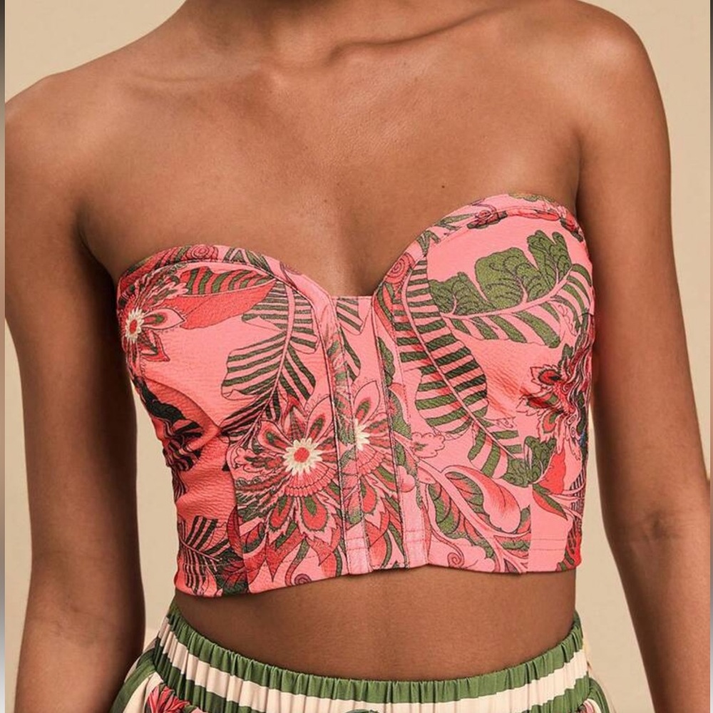 Floral Strapless Crop Top